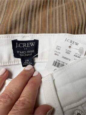 J. Crew White Denim Jeans with Brand Tag